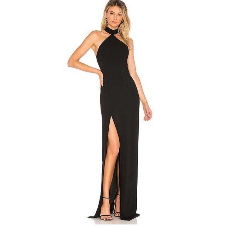 Amanda Uprichard Revolve Pink Halter Long Dress